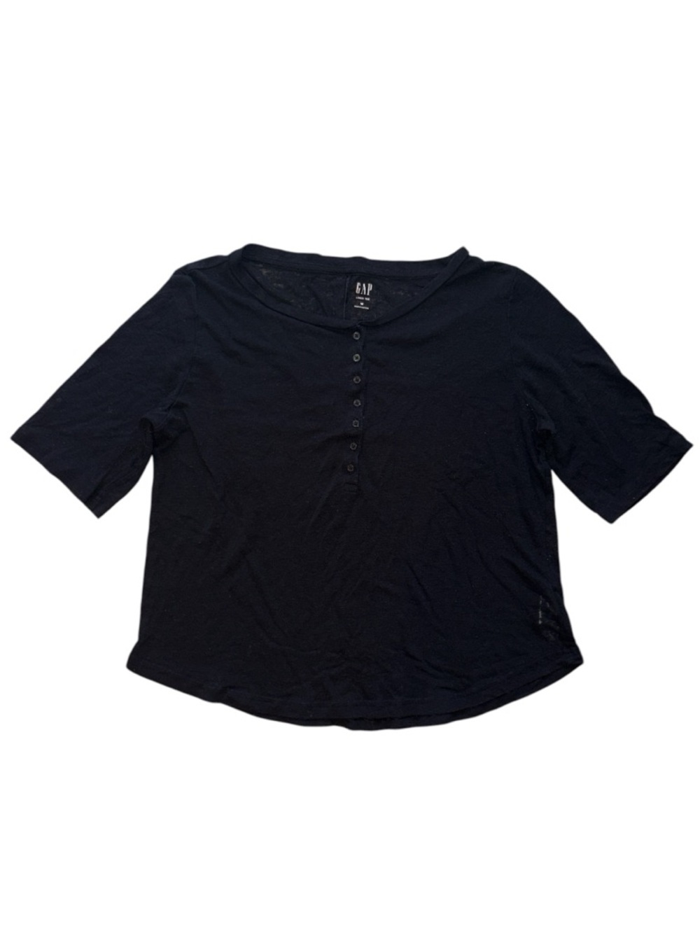 GAP Black Short-Sleeve Henley Top